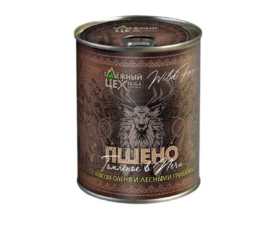 Пшено с мясом Оленя и лесными грибами томлёное в печи